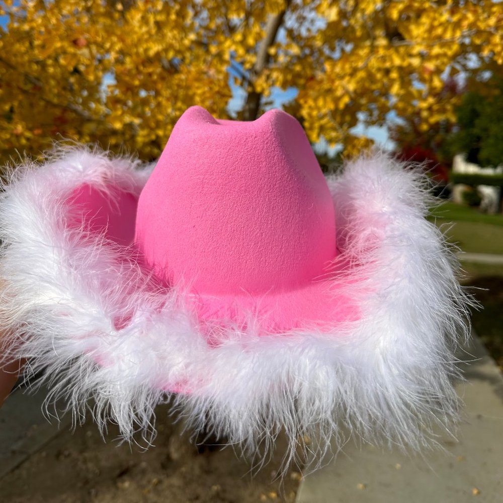 Pink Cowboy Hat/Cowgirl Hat with Feather BOA